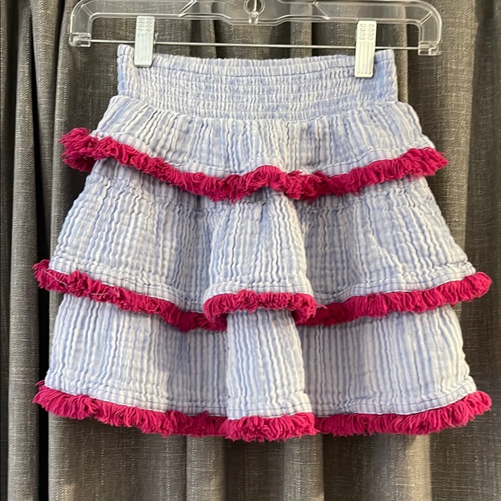 Charming Pink and White Ruffle Skirt